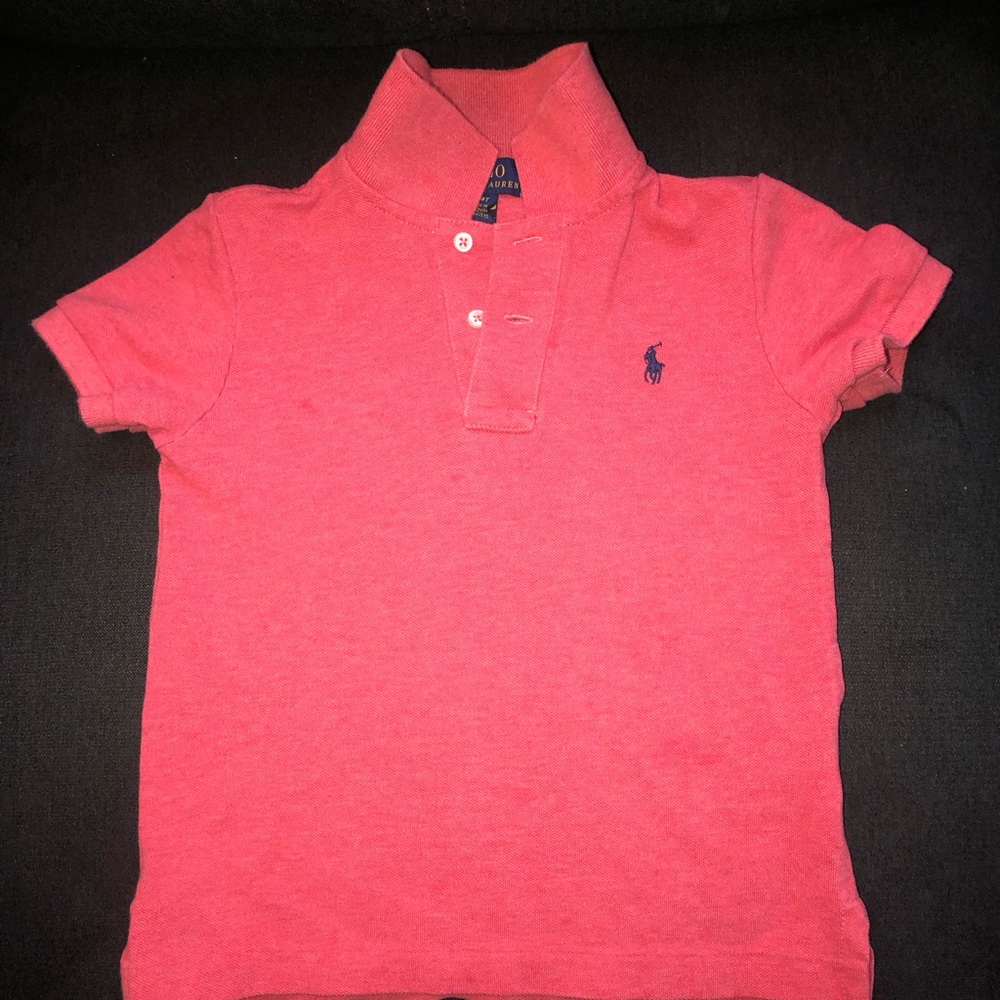 Pink used 3T toddler Ralph Lauren polo short sleeve shirt.